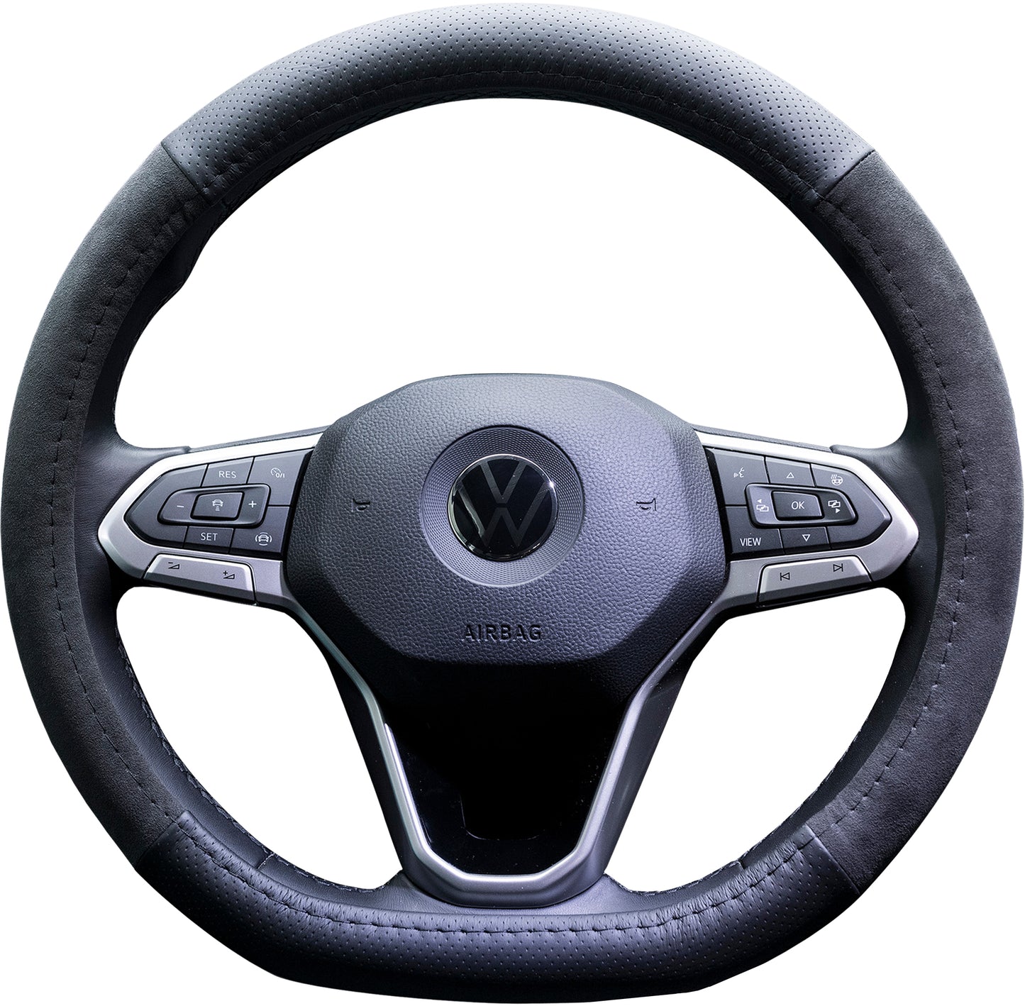 NEU - PREMIUM Alcantara® + perforierter Nappaleder Bezug – für Sportlenkräder | D-Form