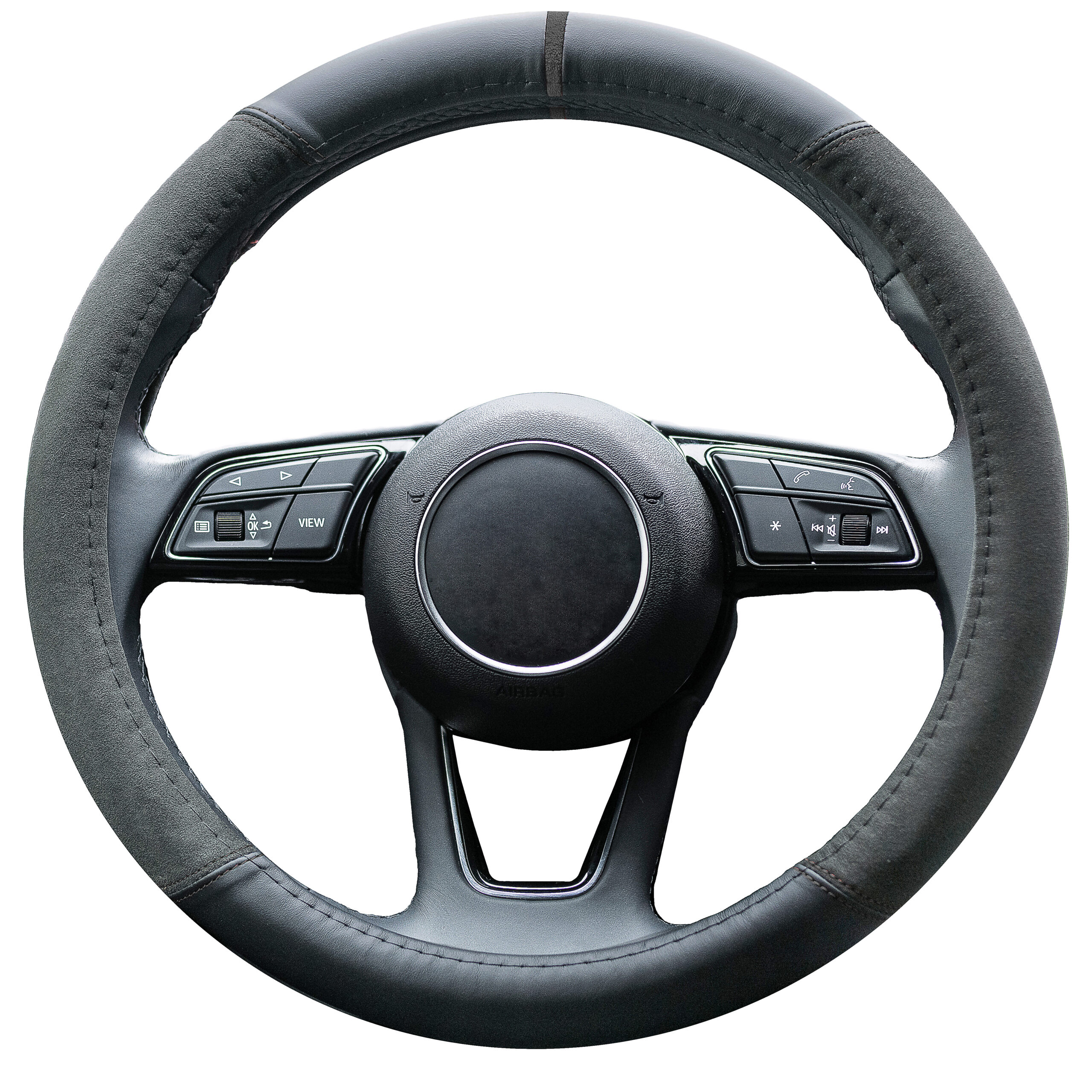 S-Tetic® Lenkradbezug | Alcantara + Nappaleder | Schwarze 12-Uhr-Markierung