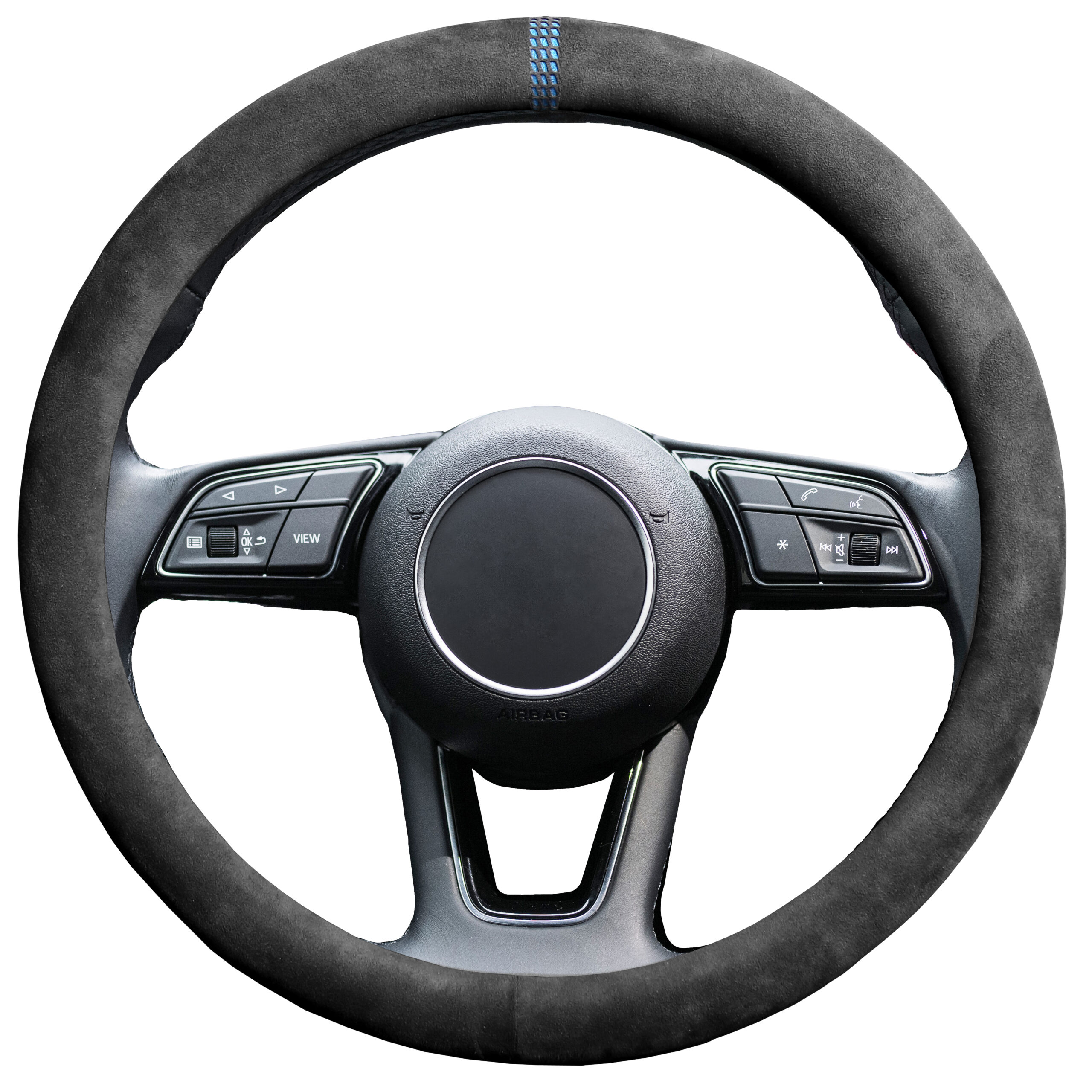 S-Tetic® Alcantara Lenkradbezug | Racing Blue | Blaue 12-Uhr Markierung