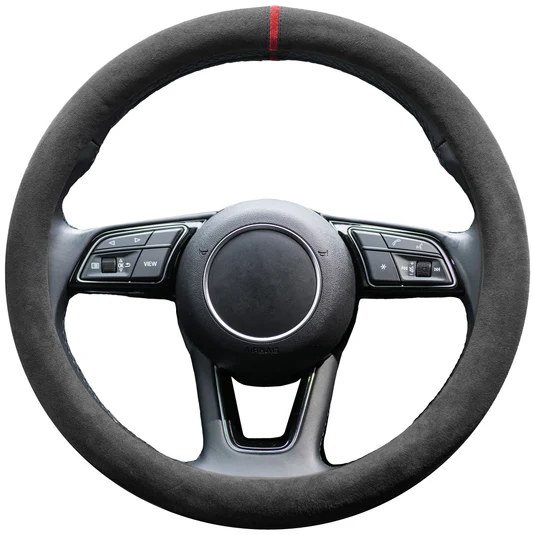 S-Tetic® Alcantara Lenkradbezug mit roter 12-Uhr-Markierung